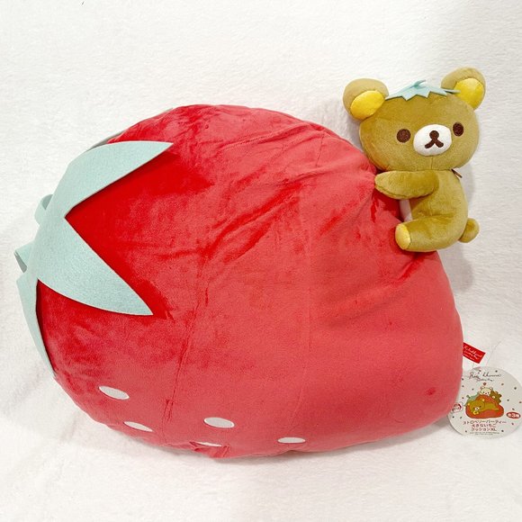 Rilakkuma - Strawberry Party Big Cushion (Rilakkuma) - Picture 1 of 2